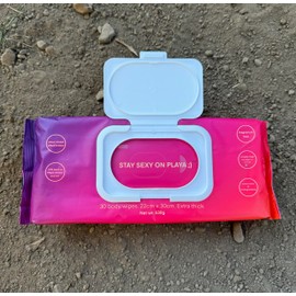 Playa Wipes Eco-Friendly, Skin-Safe Bamboo Body Wipes. Extra Large, Extra Thick. 30 count.