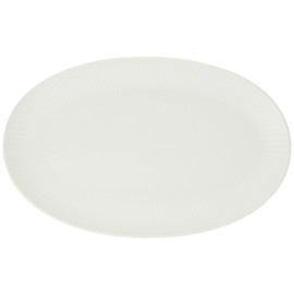 Royal Copenhagen 1016929 White Fluted Oval Dish Plate, 9.3 inches (23.5 cm)