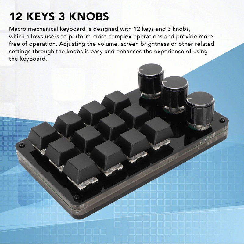 Mini 12 Key Keypad with 3 Knob Custom Programme Hot