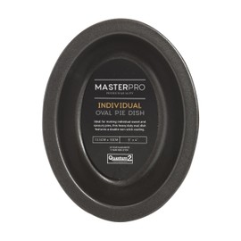 MASTERPRO MPHB74 Oval Pie Dish, Carbon Steel/Black