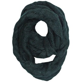 Black Oversize Chunky Cable Knit Unisex Infinity Scarf