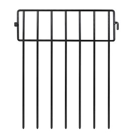 Adavin Small or Medium Animal Barrier Fence 10 Pack 24 in(L) X 15 in(H) Underground Decorative Garden Fencing, Dog Rabbits Fences Black Metal Fence Panel Ground Stakes for Outdoor Patio. Total 20 Ft