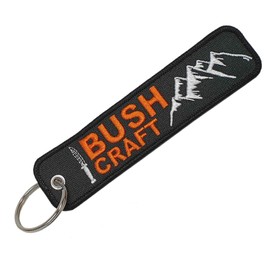 baum-m gmbh Key Fob I BUSHCRAFT I SURVIVAL I OUTDOOR I Fabric Band I Key Ring I Embroidered & Scratch-Resistant, Survival