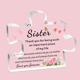 SDOFY Sister Gifts from Sister Acrylic Puzzle Plaque Sister Birthday Gifts Ideas Sister Gifts Christmas Presents for Sister