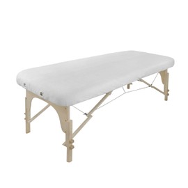 Massage Couch/Massage Bed/Massage Table Cover Sheet Fitted -Terry Towel- with Ties Without Face Hole-White- Luxurious, Extra Soft, Hygienic, Plush, Thick