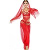 Women's Belly Dance Costume Set Indian Dance Performances Outfit, red