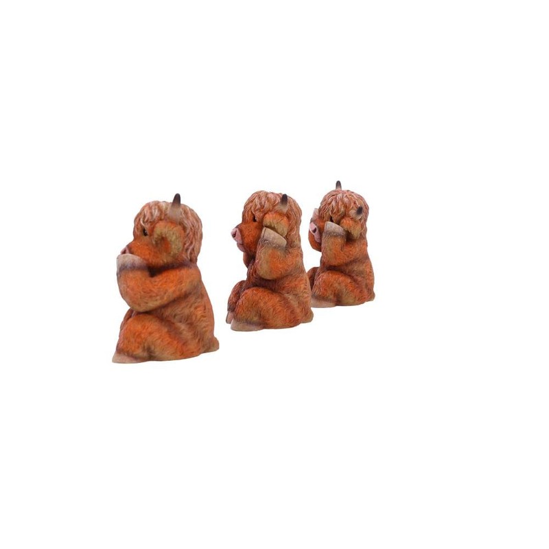 Nemesis Now Three Wise Highland Cows, Brown, 9.6cm