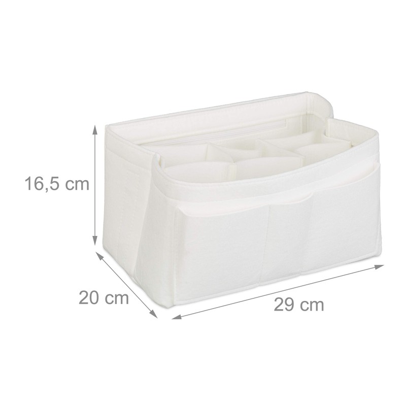 Relaxdays, Felt, Many Compartments, Handbag Organiser, Storage Bag, Portable, Removable,