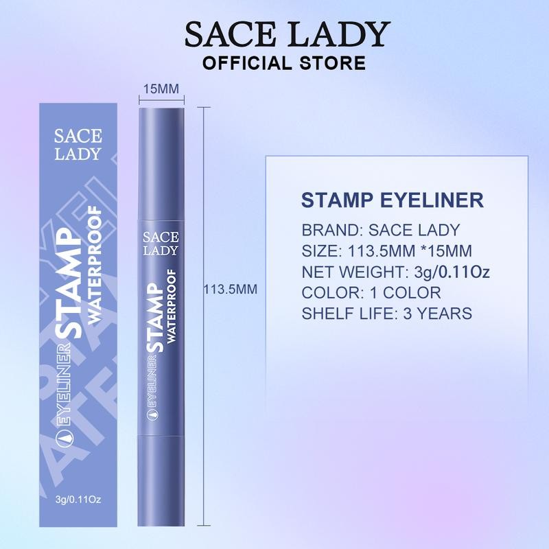 SACE LADY Waterproof Stamp Eyeliner Makeup Black Smudge-proof Pigmented Winged