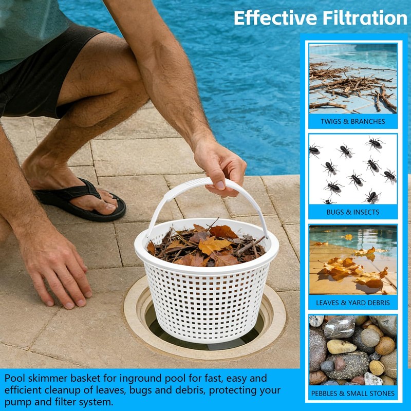 WENTIYA 8" Pool Skimmer Basket for Inground Pools SP1070