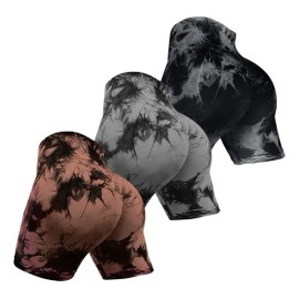 Leawede - 3pzs Leggins Deportivos Mujer Para Yoga,tie-dye Ropa Gym