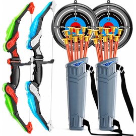 Kids Bow and Arrow Set with Target – LED Light Up Archery Toy Kit for Outdoor Play, Skill Practice and Fun Adventures