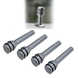 4 Pcs Car Door Lock Knobs, Universal Door Lift Bolt Auto Inner Door Pull Pins Aluminum Alloy Door Lock Pin Cover Modification Door Lock Bolt Pin Cover for Cars, Trucks (Gray)