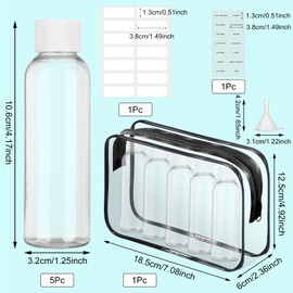 60ML Travel Bottles for Toiletries, 12PCS Clear Plastic Travel Bottle with Screw Lids, Leak Proof Refillable Liquid Containers, Air Travel Size Bottle with Bag, Labels for Cosmetics, Shampoos, Soap