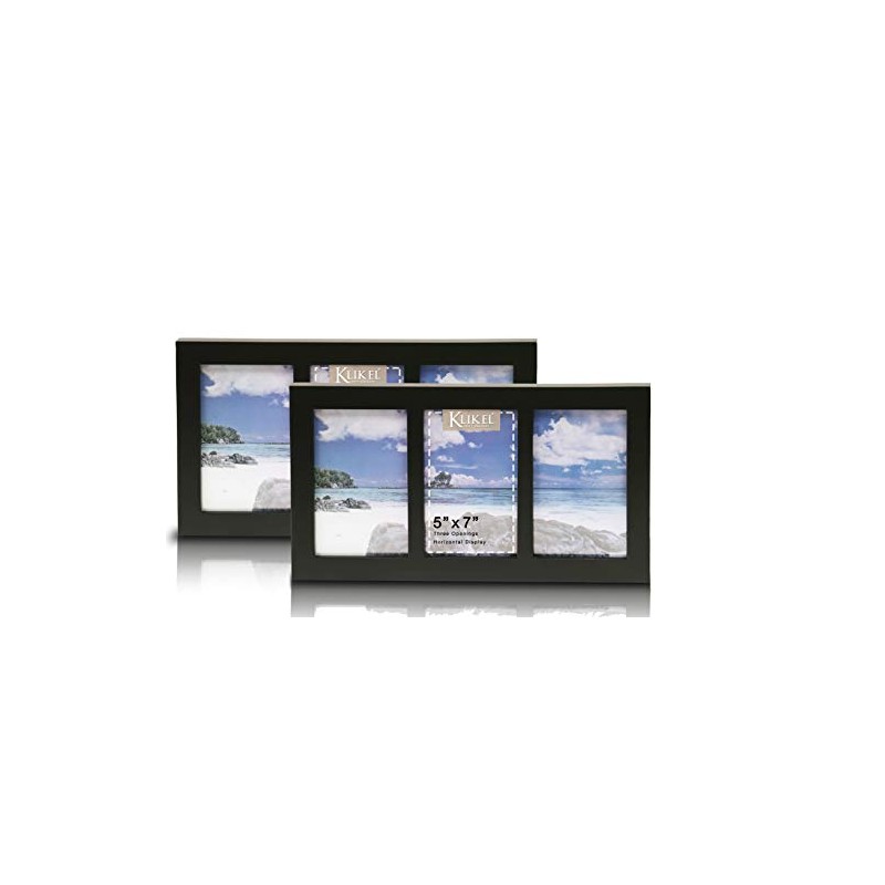 Klikel 5x7 Picture Frame - Black Wooden Collage Frame Set