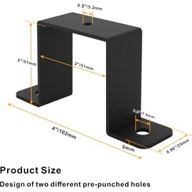 VANROUG 8 Pcs Square Pipe Clamp, U Shaped Strut Connector Bracket Tube Buckle Hose Clamp Cable Clamp, Square Pipe Clamp Suitable for Water Pipes, Balcony Railing, Stairs Railing (2"x2")