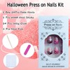 NEWSPIED Valentines Press on Nails Short Square Fake Nails Glitter