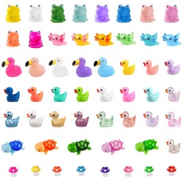Luyoaozy ﻿54pcs Mini Resin Animals Tiny Resin Animals Figures Variety Pack Miniature Little Small Garden Decor Landscape Accessories Dollhouse Hide Crafts