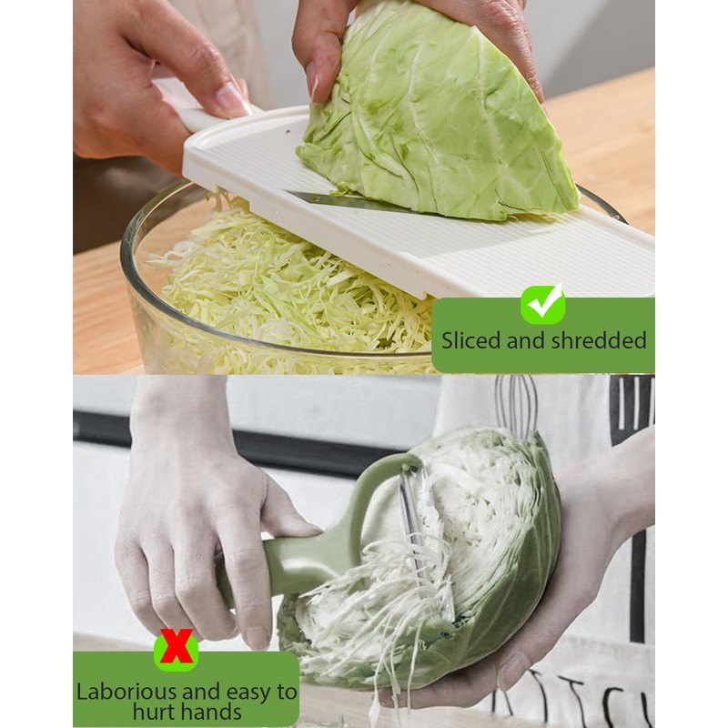 Kitchen Mandoline Vegetable Slicer, Potato Veg Slicer with Cleaning Brush,