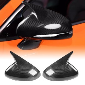 Xhfarce Side Mirror Covers for Kia Stinger 2018 2019 2020 2021 2022 2023 2024 Accessories Accessories Ox Horn Side Mirror Cover Side Door Rearview Mirror Cover Exterior Decoration(Carbon Fiber)