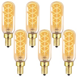 BLINGCOLOR Dimmable E12 LED Edison Candelabra Bulbs 40 Watt Equivalent, 6 Pack E12 4W LED Candelabra Amber Warm Light Bulbs 2200K, T25/T6 Tubular Decorative Warm Light Bulbs for Lantern Chandelier
