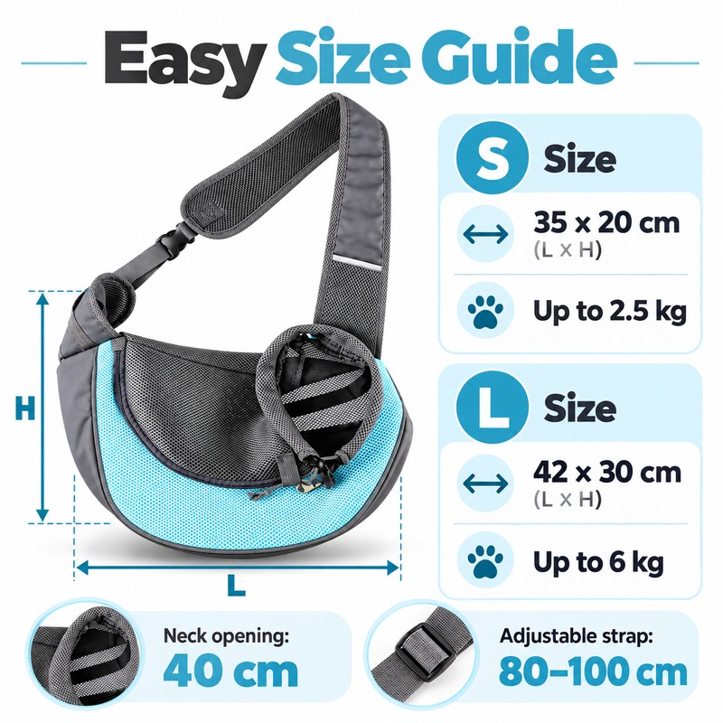 Breathable Dog Sling Carrier for Small Pets – Lightweight Mesh