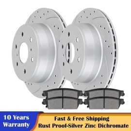 Autopartspconline Rear Brakes and Rotors Brake Pads Kit for Chevy Suburban 1500 Tahoe GMC Yukon