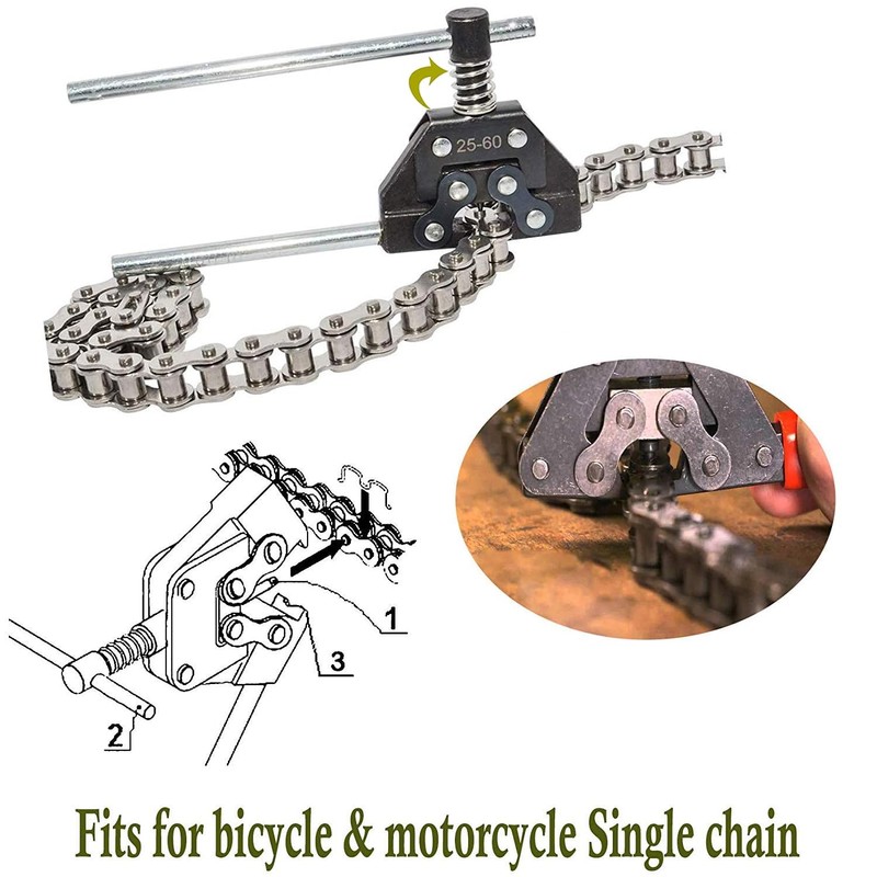 Poweka Roller Chain Breaker Detacher Cutter for #25#35#41#40#50#60 415H,8H, 520,