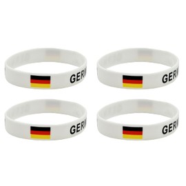 LLBFHH 4 Pcs Germany German Country Flag Rubber Bracelets, National Flag Silicone Bracelet, Rubber Wristbands Patriotic Decorations Gift