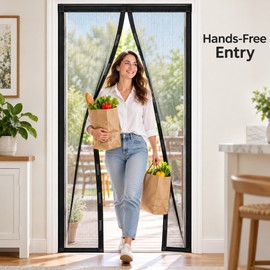 Magnetic Screen Door Mesh Curtain – Hands-Free Auto-Close Insect Net for Kids and Pets W70cm X H220cm