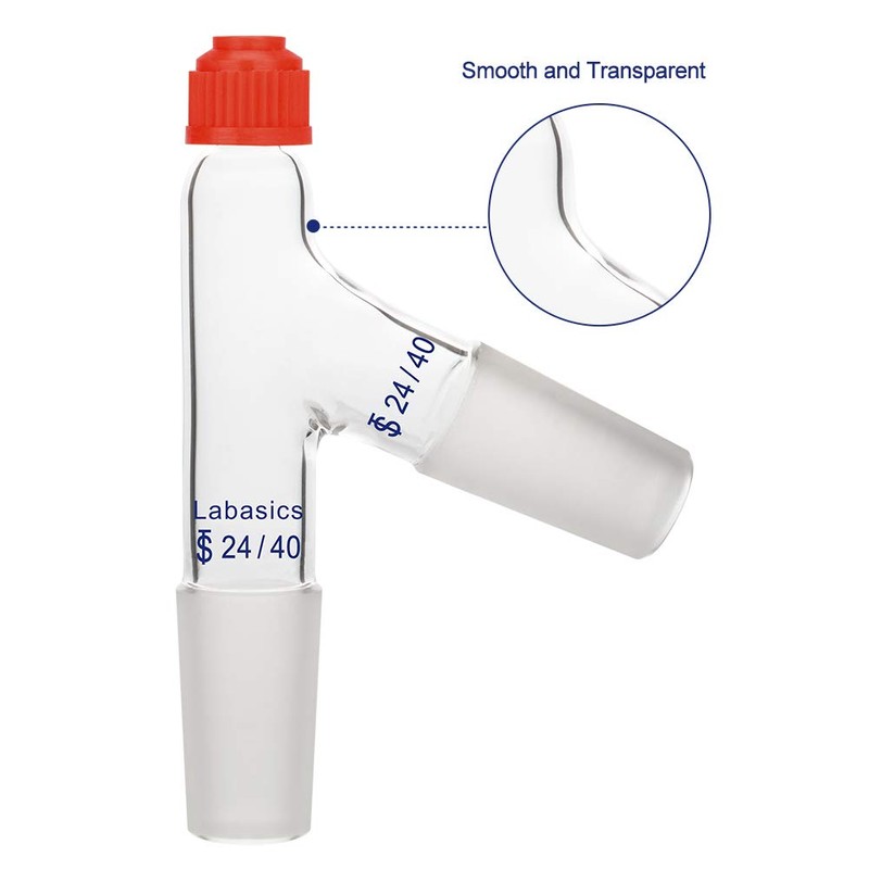 Labasics 3 Way Distilling Thermometer Adapter with 24/40 Joints and