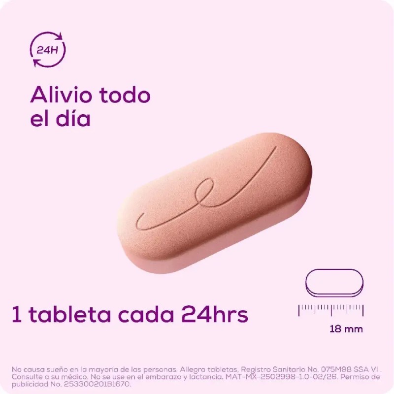 Allegra Antihistamínico para Alergias Leves a Moderadas 10 tabletas 120