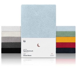 Blumtal Terry Fitted Sheet 90 x 200 cm – Cosy, Soft Fitted Sheet, Oeko-Tex Certified, Light Blue