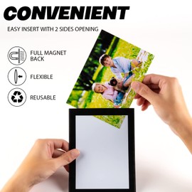 STTMGN Magnetic Picture Frames with Black Border(4"X6",10 Pack),Magnet Photo Frame Pockets/Postcard Holder,Decorations for home/office/school/Classroom/party