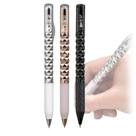 Geometric Metal Crinkle Pen Fidget,Stress Relief Metal Shape Shifting Switch Pen,Crunchy Sensory Pen,Gel Ink Rollerball Pens,Handwriting Pens,0.5mm Retractable Gel Pen,Gel Pen,Stationery Supplies