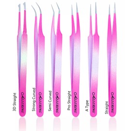 Alluring Ombre Bright Pink & Light Blue Tweezers