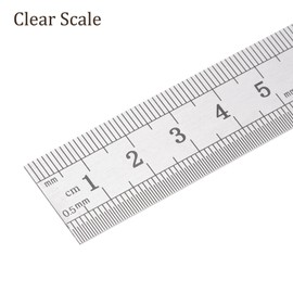 Kozelo Stainless Steel Ruler - [15 cm/6 Inch] Double-Sided Measuring Tool with 20 mm Scribe Block for Use in Architecture | Gold