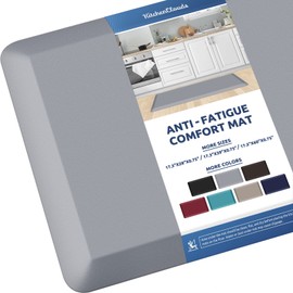 KitchenClouds KitchenClouds Kitchen Mat Cushioned Anti Fatigue Kitchen Rug Non Slip Standing Mat Comfort Floor Mats for Sink Office (17.3"x39"- 0.8inch,Grey)