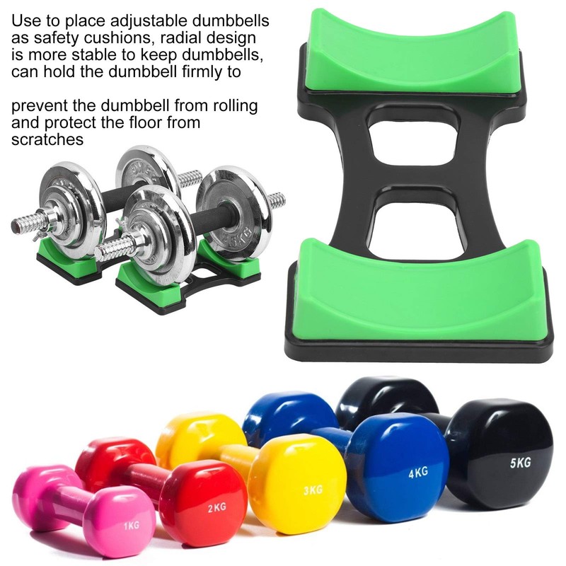 Hapivida 1 Pair Dumbbell Rack, Prevent Rolling Dumbbell Bracket Mat