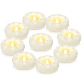 36pack Flameless Led Floating Candles, 3” Plastic Tealights Battery Operated Flickering 100+ Hour Waterproof for Cylinder Vases, Centerpieces at Wedding, Party, Pool, Holiday (White)
