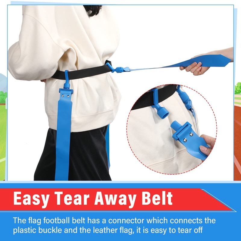 Junkin 6 Players Flag Football Belts and Flags Set Adjustable