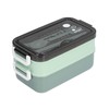 Lunch Box 2 Tier Stackable Container Folding Buckle Stainless Steel