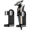 AQQUP 調節可能な電気シェーバーホルダー 壁取り付け 2パック 粘着式カミソリハンガー 電気カミソリ バスルームシャワーオーガナイザー ブラック