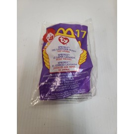 TY Inc NEW SPRINGY THE LAVENDER BUNNY TY BEANIE BABY #17 2000 McDONALD'S HAPPY MEAL TOY
