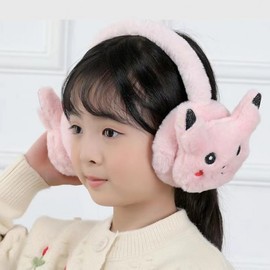Pikachu Kids' Winter Earmuffs - Warm Ear Protection Free Size/Deep Pink 3ea