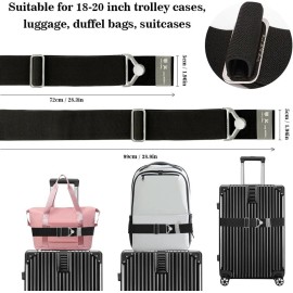2 PACK!  2-in-1 Luggage Straps Travel Belt Luggage Straps Add a Bag Adjustable S