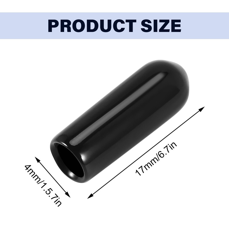 CeaHoify 100Pcs Rubber End Caps 4Mm ID PVC Round Tube