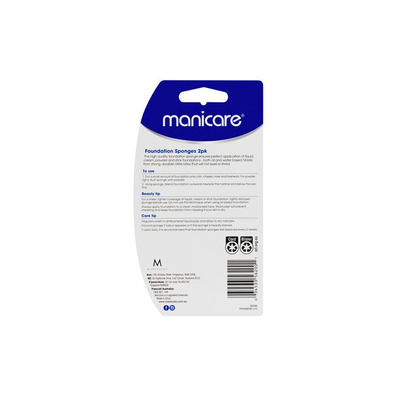 Manicare Compact Latex Foundation Sponge 2 Pack