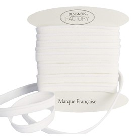 Cotton Piping Ribbon - Easy to Sew and Ideal for Finishing Your Creations (5 Metres, White)