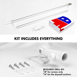 G128 Combo Pack: 6 Ft Aluminum Spinning Flagpole (Silver) & Republican Party Flag 3x5 Ft, LiteWeave Pro Series Printed 150D Polyester | Pole with Flag Included